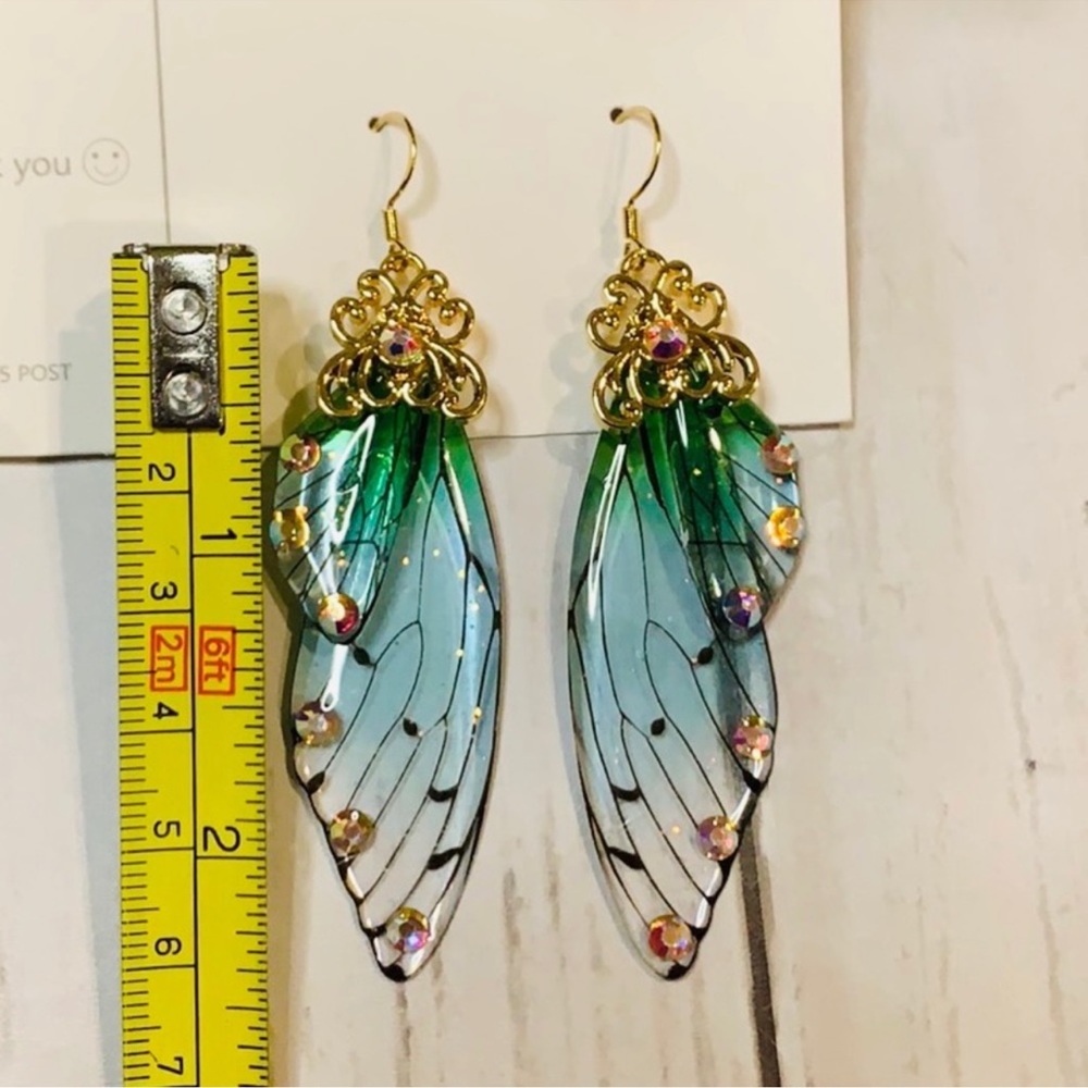 Whimsical Fairy Butterfly Wing Earrings View 3